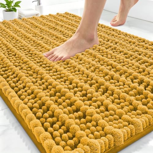 Smiry Bathroom Rugs 30X20, Extra Soft Rubber Backing Chenille Bath Mats by Smiry
