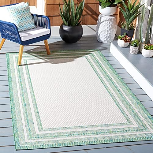 SAFAVIEH Courtyard Collection 2'7" x 5' Ivory/Green CY8475 Indoor/ Outside Waterproof Easy cleansingPatio Backyard Mudroom Area Mat by Unknown