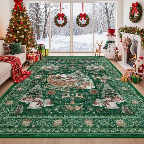 zesthome Christmas Area Rug 8x10, Washable Rugs for Living Room by Zesthome