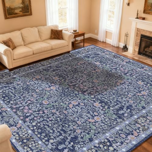 10x14 Area Rug for Living Room Washable Carpet (Blue) by Unknown