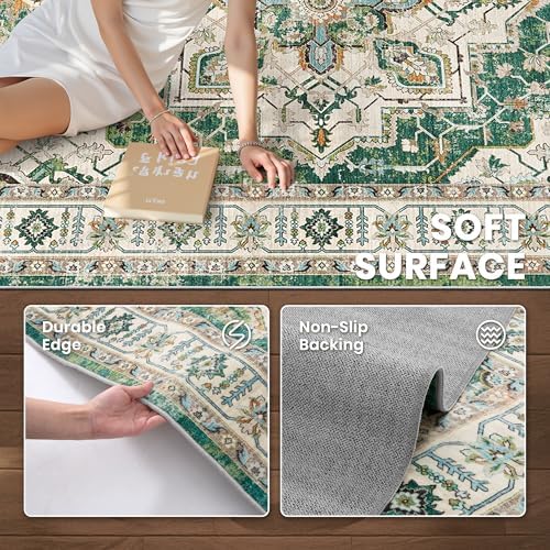 zesthome 6x9 Area Rugs for Living Room,Large Washable Rug,Green - Image 6