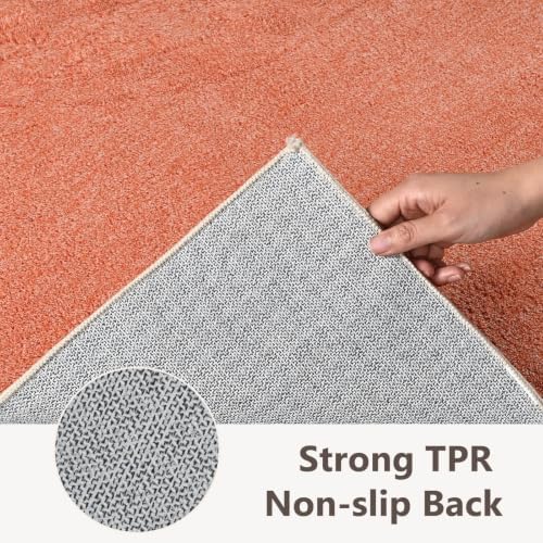 2x3 Orange/White Area Rug Washable Non-Slip Soft for Entryway Front Door - Image 6