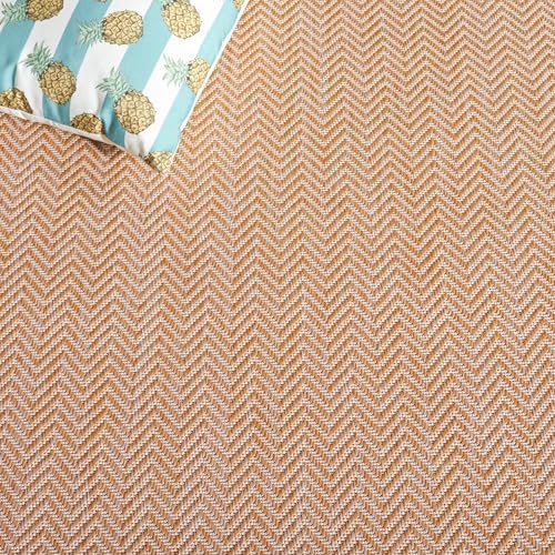 SAFAVIEH Courtyard Outdoor Area Rug 4'x5'7", Natural & Cream CY8022-03012 - Image 4