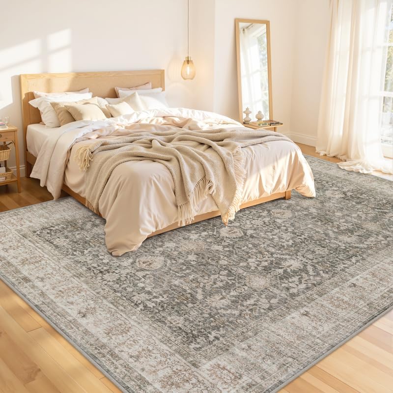 10x12 Area Rugs Living Room: Bedroom Washable Carpet Warm Taupe - Image 2