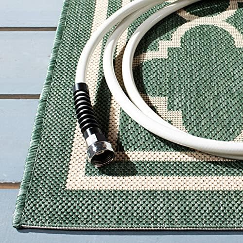 SAFAVIEH Washable Rug Outdoor Courtyard Collection - 2'3" x 5', Dark Green & Beige, Non-Shedding & Easy Cleaning, Ideal for Patio, Front Door, Entryway, Mudroom, Doormat (CY6918-322) - Image 3