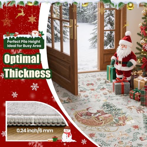 zesthome Christmas Area Rug 2x3, Washable Rugs for Entrance - Image 6