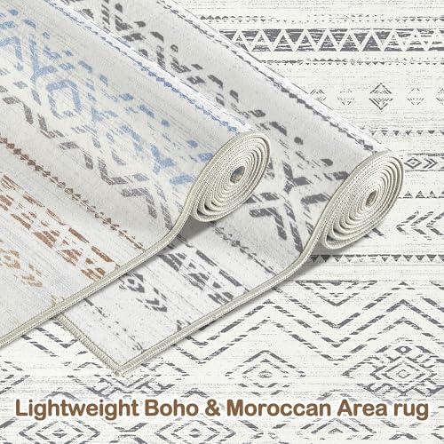 Tortania Area Rug Living Room Rugs- 10x12 Washable Large Soft Neutral Boho Moroccan Bohemian Farmhouse Rug Indoor Floor Carpet for Bedroom Under Dining Table Home Office Decor - Beige Gray - Image 6
