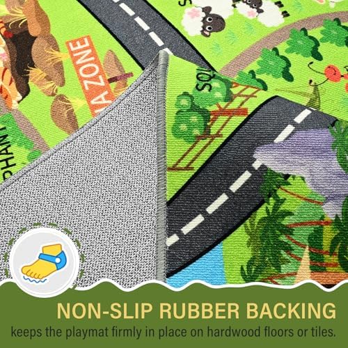 BENRON Zoo Kids Car Rug 6x9 for palyroom, Educational Animal Play Mat - Image 7