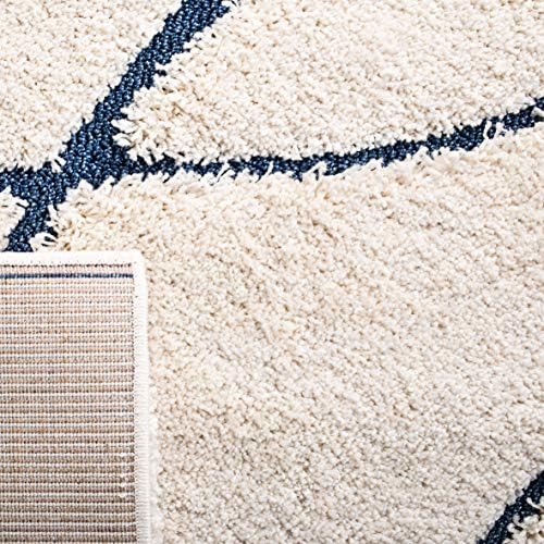 SAFAVIEH Florida Shag Runner Rug 2'3"x9', Soft Cream & Blue SG471-1165 - Image 6
