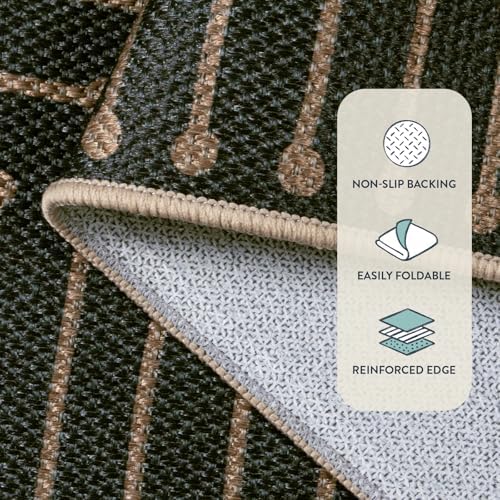 Lahome 8x10 Indoor Outdoor Rug, Black Easy Jute Farmhouse Geometric Rug - Image 4