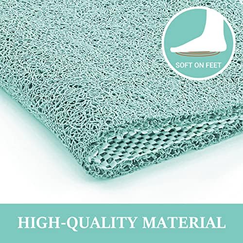 LuxStep Shower Mat Bathtub Mat,40x16 inch, Non-Slip Bath Mat with Drain, Quick Drying PVC Loofah Bathmat for Tub,Shower,Bathroom,Green - Image 3