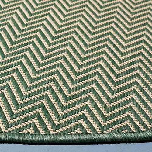 SAFAVIEH Courtyard Outdoor Round Rug 6'7", Dark Green & Beige CY8022-32221 - Image 5