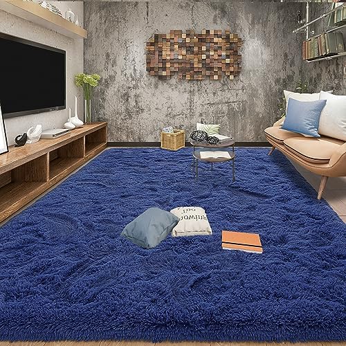 Tepook 4x6 Soft Fluffy Rug for Bedroom Fuzzy Navy Rugs for Living Room - Image 3