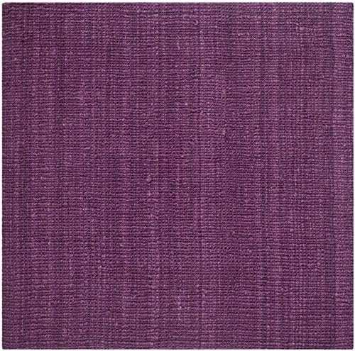 SAFAVIEH Natural Fiber Square Rug 8', Jute Knotted Purple NF447B - Image 4