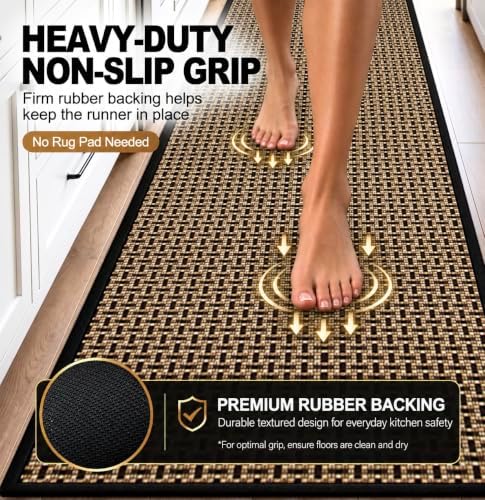 eqivei Kitchen Runner Rug, 2' x 6', Non-Slip Washable Kitchen Mat - Image 2