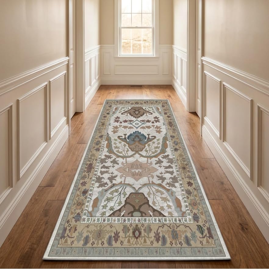 Runner Rug for Entryway 2.6 x 8 Washable Floral Rug by Unknown