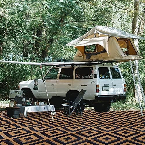 SAND MINE Reversible Mats, Plastic Straw Rug, Modern Area Rug, Large Floor Mat and Rug for Outdoors, RV, Patio, Backyard, Deck, Picnic, Beach, Trailer, Camping, Black & Brown, 9' x 18' - Image 5