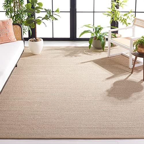 SAFAVIEH Natural Fiber Square Rug 6' Textured, Marble & Linen NF143B by Unknown