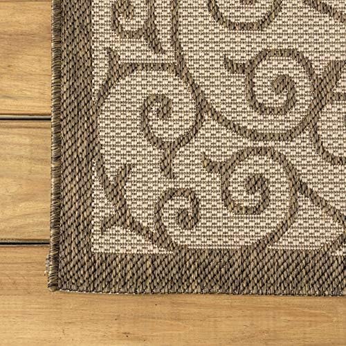 JONATHAN Y Vintage Filigree Indoor Outdoor Runner Rug 2X10 Beige/Brown, Madrid Textured Weave for Backyard, Patio, Porch, Easy-Cleaning, High Traffic, Pet-Friendly, Non-Shedding (SMB107B-210) - Image 6