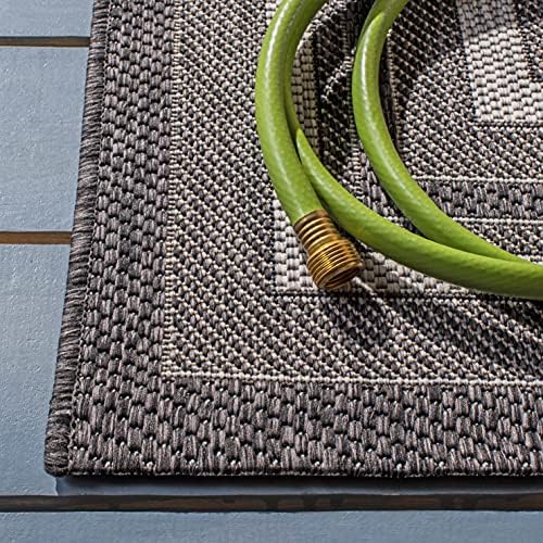 SAFAVIEH Courtyard Outdoor Area Rug 4'x5'7", Light Grey CY8475-37612 - Image 3