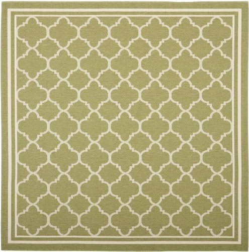 SAFAVIEH Washable Rug Outdoor Courtyard Collection - 4' Square, Green & Beige, Non-Shedding & Easy Cleaning, Ideal for Patio, Backyard, Mudroom (CY6918-244) by Unknown