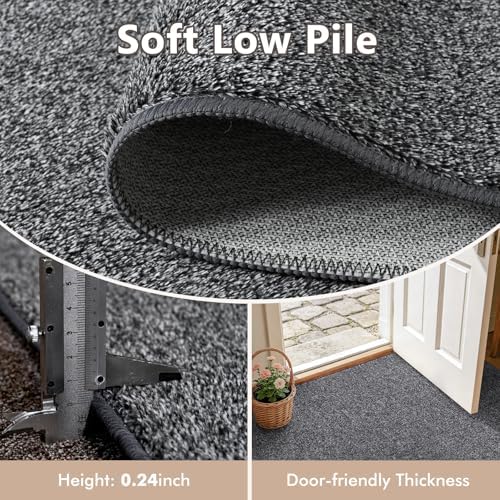3x5 Black/White Area Rug Washable Non-Slip Soft Thin for Bedroom Kitchen - Image 5
