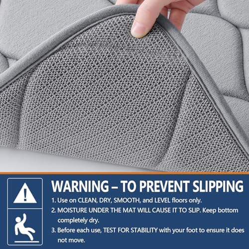 Smiry Memory Foam Bath Mat 30x20, Ultra Soft Absorbent Bathroom Rugs - Image 3