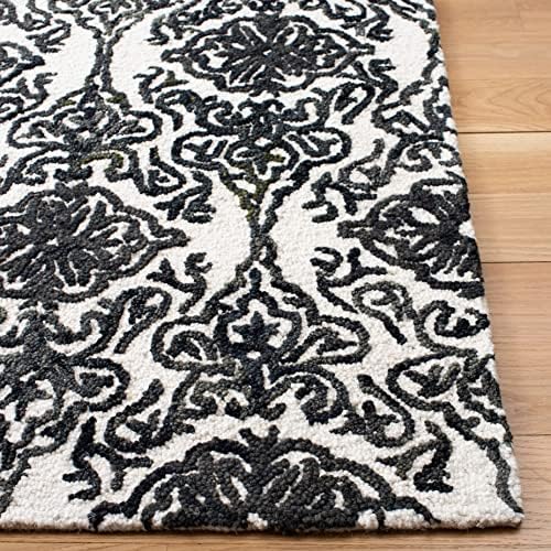 SAFAVIEH Blossom Collection Accent Rug - 3' x 5', Ivory & Black, Handmade Wool, Ideal for High Traffic Areas in Entryway, Living Room, Bedroom (BLM112A) - Image 7
