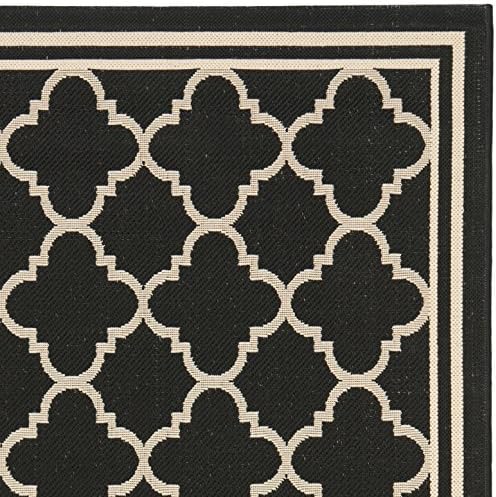 SAFAVIEH Courtyard Outdoor Area Rug 4'x5'7", Black & Beige CY6918-226 - Image 5