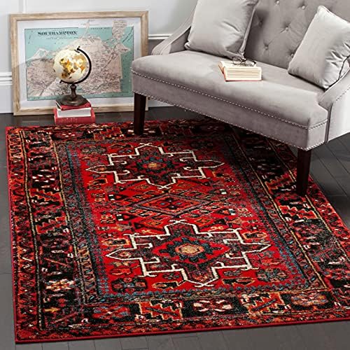 SAFAVIEH Vintage Hamadan Collection Area Rug - 6'7" Square, Blue & Grey, Traditional Persian Design, Non-Shedding & Easy to Clean, Ideal for Living Room, Bedroom, Dining Space (VTH211N) - Image 2