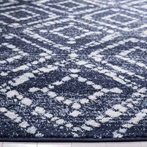 SAFAVIEH Adirondack Collection Runner Rug - 2'6" x 8', Navy & Ivory, Modern Diamond Distressed Design, Non-Shedding & Easy Care, Ideal for High Traffic Areas in Living Room, Bedroom (ADR131N) - Image 4
