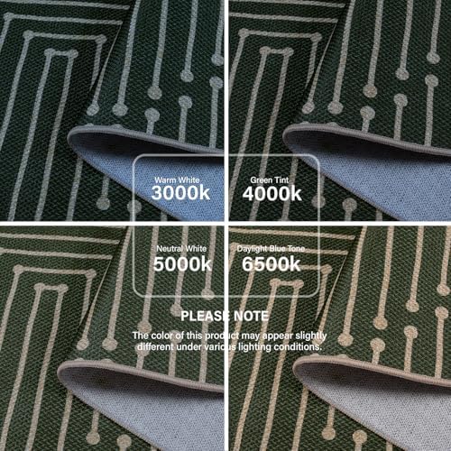 Lahome Maze Line Green Kitchen Runner Rug, 2x8 Outdoor Easy Jute Runner Rug - Image 6