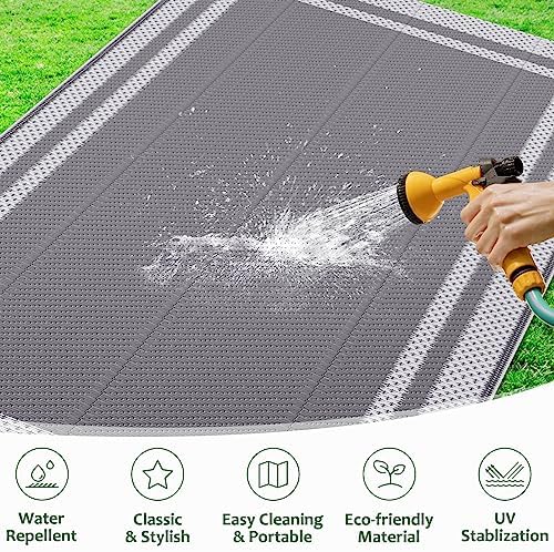 HappyTrends Outdoor Rug Portable Plastic Straw Camping Rugs for Outside RV - Image 5