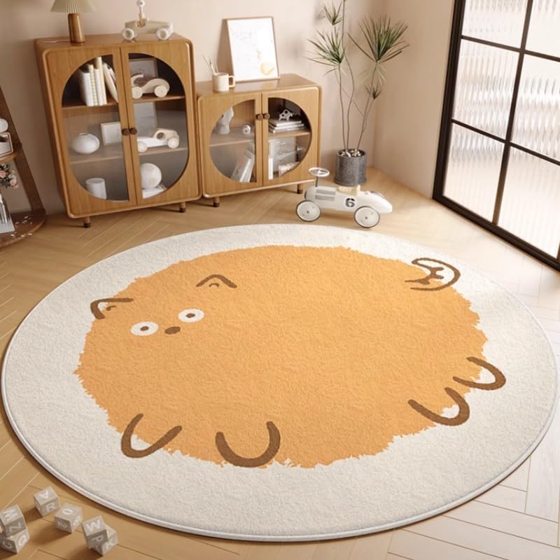 Poowe Round Area Rug,39.4" Washable Floor Carpet Non Slip Soft Rugs for Living Room Bedroom by Poowe