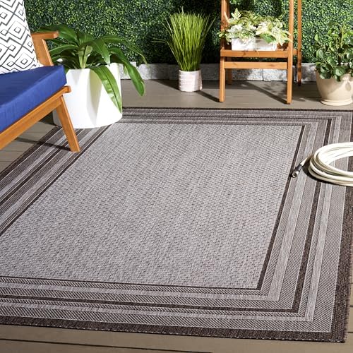 SAFAVIEH Courtyard Outdoor Rug 6x8, Grey & Brown CY8475-36312 by Unknown
