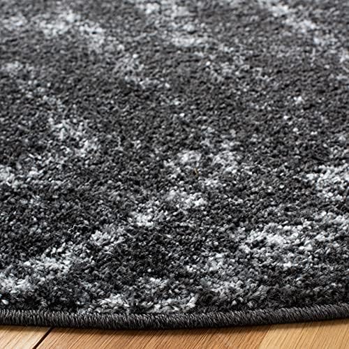 SAFAVIEH Adirondack Collection 6' Round Dark Grey/Grey ADR131F Modern Diamond Distressed Non-Shedding Living Room Dining Bedroom Foyer Area Rug - Image 5