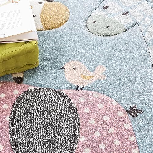 SAFAVIEH Carousel Kids Area Rug 8'x10', Modern Blue CRK120K - Image 7
