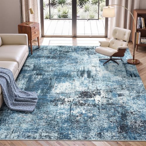 Stiio 5x7 Area Rugs for Living Room, Washable Blue Large Rug by Stiio
