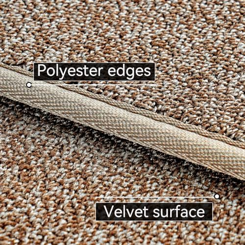 AREDO Door mat with Non Slip Rubber Backing 2 * 3 ft, Washable Soft Floor Carpet for Kitchen, Hallway, Entryway Indoor, Bedroom, Laundry, Low Pile Area Rugs, Solid Color with Pointillism Style, Brown - Image 3