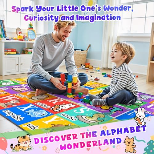 ABC Rug, Kids Alphabet Rug for Playroom, Classroom 4x6 ft - Image 3