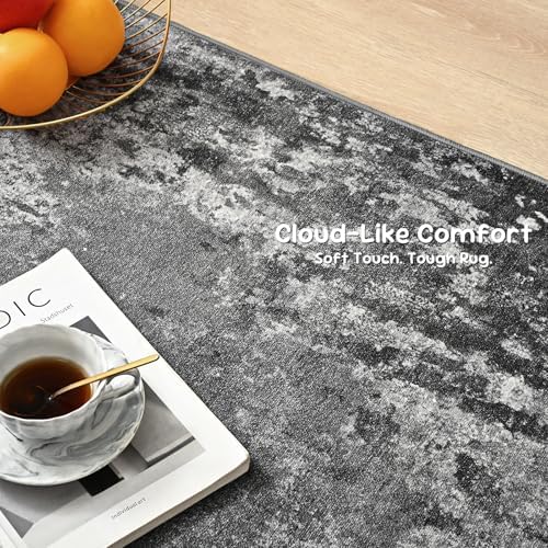 3x7 Black Rug Runners for Hallways Kitchen Runner Rug Non Slip Washable Black Long Runner Rugs with Rubber Backing Soft Abstract Carpet Runner for Bedroom, Kitchen, Bathroom, Entryway - Image 6