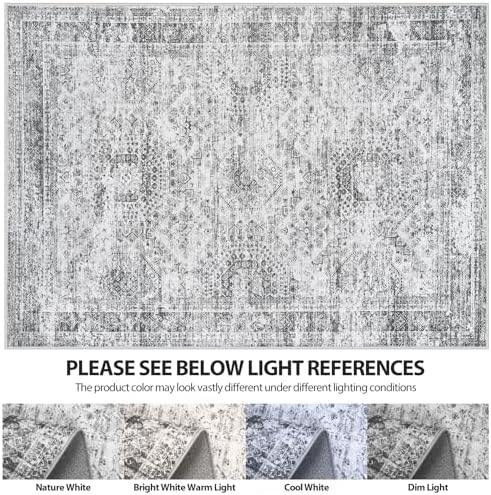Aelenmu 6x9 Area Rugs for Living Room Washable Bedroom Dining Room Grey - Image 7
