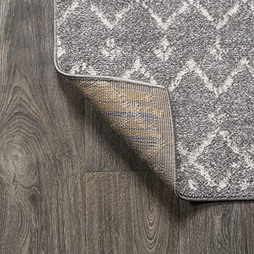 JONATHAN Y Boho Vintage Diamond Gray/Ivory Square Area Rug 4X4 ft, Moroccan Hype for Living Room, Bedroom, Kitchen, Office, Easy-Cleaning, High Traffic, Pet-Friendly, Non-Shedding (MOH101C-4SQ) - Image 5