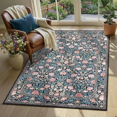 GarveeHome Blue Floral 2.5x8 Runner Rug for Kitchen Hallways - Image 5