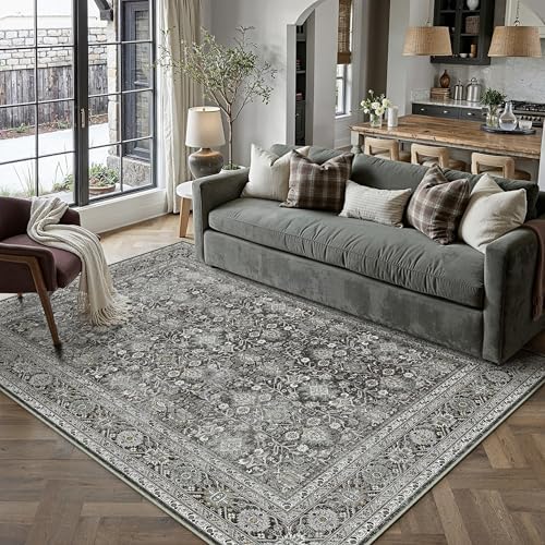 PureCozy Black Small Area Rug 3x5 Vintage Traditional Distressed - Image 2
