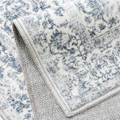 PureCozy Navy Blue Area Rug 8x10 Vintage Floral - Image 5
