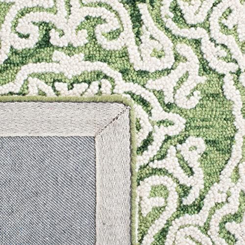 SAFAVIEH Blossom Collection 3' x 5' Green/Ivory BLM112Y Handmade Premium Wool Entryway Living Room Foyer Bedroom Accent Rug - Image 6