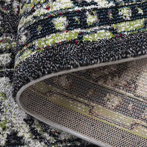SAFAVIEH Vintage Hamadan Collection Area Rug - 6'7" Square, Dark Grey & Ivory, Traditional Persian Design, Non-Shedding & Easy to Clean, Ideal for Living Room, Bedroom, Dining Space (VTH214M) - Image 4