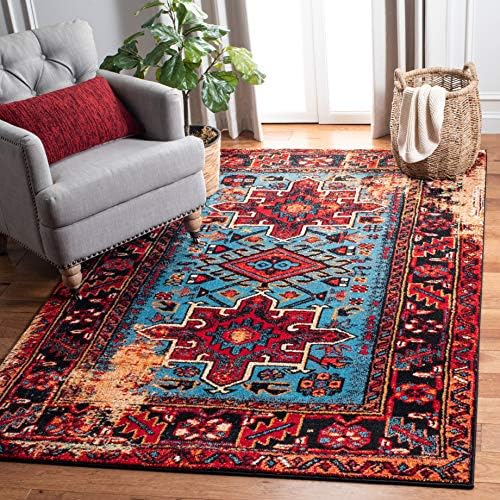 SAFAVIEH Vintage Hamadan Area Rug 5'3"x7'6", Red & Light Blue VTH211Q by Unknown