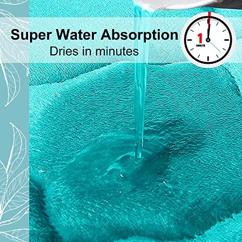 OLANLY Memory Foam Bath Mat Rug 70x24, Ultra Soft Bathroom Rugs, Teal - Image 5